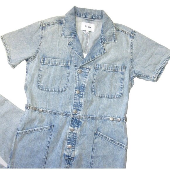 NWT Pistola Grover in Breeze Denim Jean Relaxed Field Suit Jumpsuit L - Picture 5 of 7